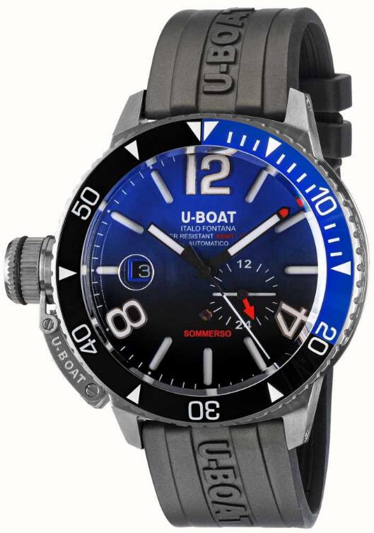 Review U-Boat Sommerso Ghiera Ceramica 46mm Blue Replica Watch 9519 - Click Image to Close